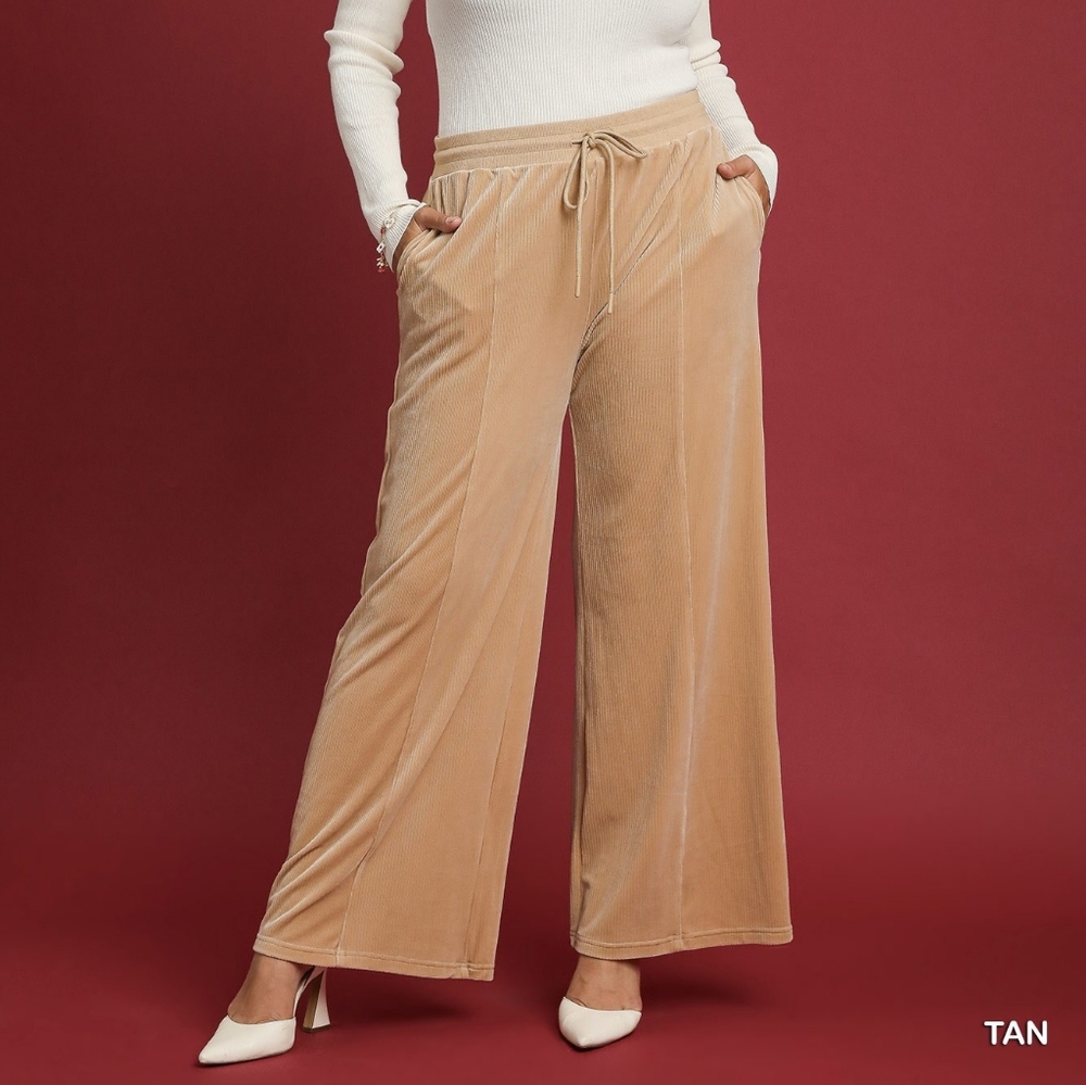 Tan Wide-Leg Women's Pants